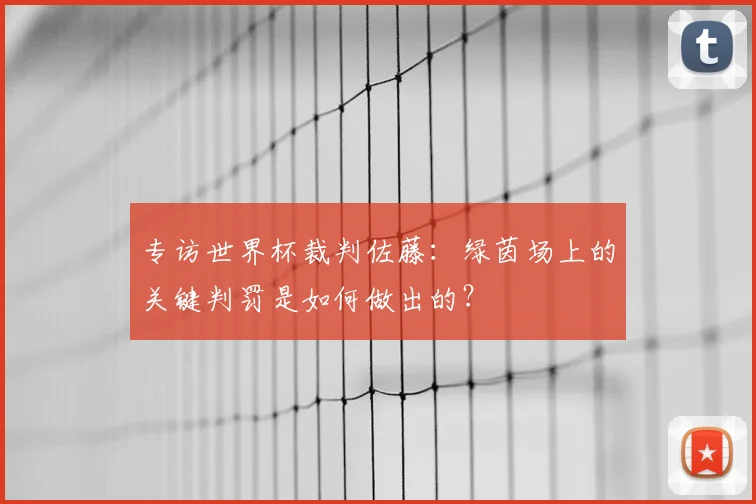 专访世界杯裁判佐藤：绿茵场上的关键判罚是如何做出的？